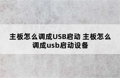 主板怎么调成USB启动 主板怎么调成usb启动设备